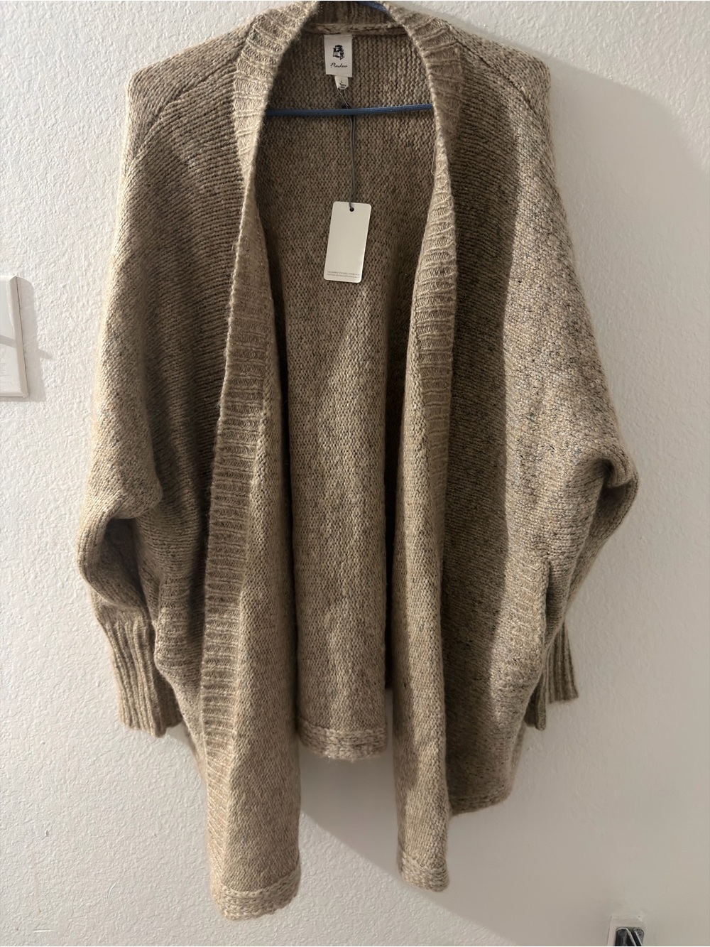 Taupe Knit Cardigan Cozy Soft Neutral Sweater